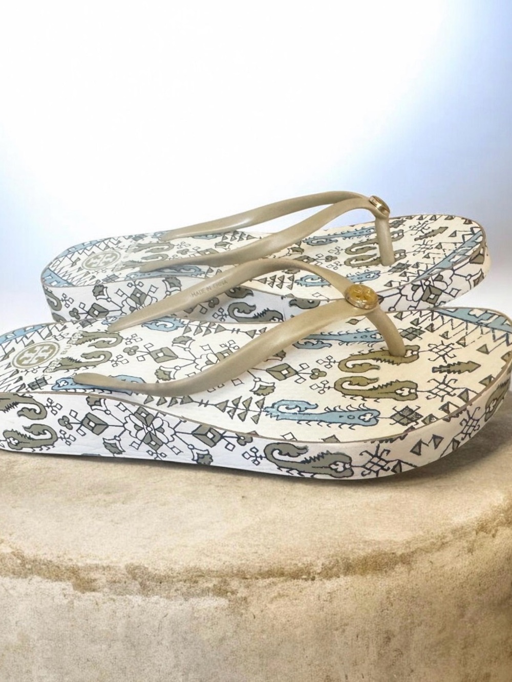 Tory Burch wedge flip flops women’s sandals size 10